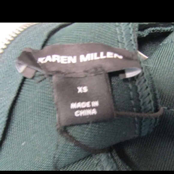 NWT KAREN MILLEN Embellished Bandage Knit Halter Bodyon Mini Dress Green XS - Picture 7 of 8